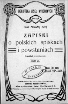 Zapiski o polskich spiskach i powstaniach. Cz. 7