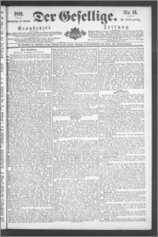 Der Gesellige : Graudenzer Zeitung 1891.01.17, Jg. 65, No. 14