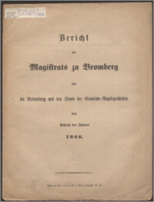Bericht des Magistrats zu Bromberg über die Verwaltung und den Stand der Gemeinde-Angelegenheiten beim Schluss des Jahres 1866