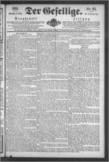 Der Gesellige : Graudenzer Zeitung 1891.03.18, Jg. 65, No. 65