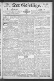 Der Gesellige : Graudenzer Zeitung 1891.04.21, Jg. 65, No. 92