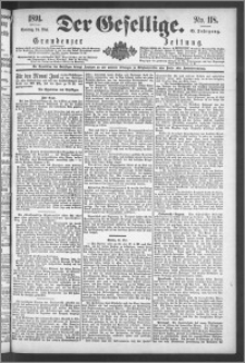 Der Gesellige : Graudenzer Zeitung 1891.05.24, Jg. 65, No. 118