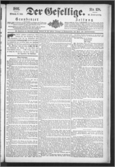 Der Gesellige : Graudenzer Zeitung 1891.06.17, Jg. 65, No. 138