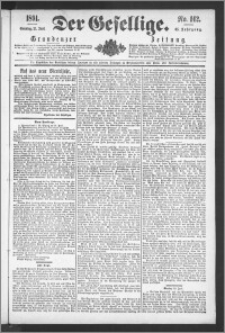 Der Gesellige : Graudenzer Zeitung 1891.06.21, Jg. 65, No. 142