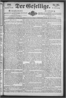 Der Gesellige : Graudenzer Zeitung 1891.07.18, Jg. 66, No. 165