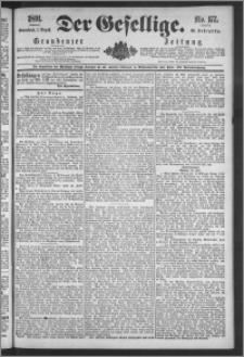 Der Gesellige : Graudenzer Zeitung 1891.08.01, Jg. 66, No. 177