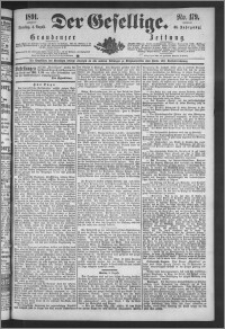 Der Gesellige : Graudenzer Zeitung 1891.08.04, Jg. 66, No. 179