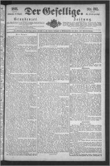 Der Gesellige : Graudenzer Zeitung 1891.08.19, Jg. 66, No. 192
