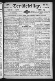 Der Gesellige : Graudenzer Zeitung 1891.08.20, Jg. 66, No. 193