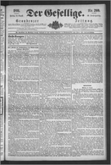 Der Gesellige : Graudenzer Zeitung 1891.08.28, Jg. 66, No. 200