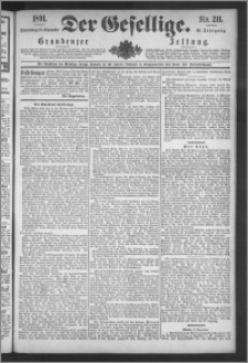 Der Gesellige : Graudenzer Zeitung 1891.09.10, Jg. 66, No. 211