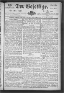 Der Gesellige : Graudenzer Zeitung 1891.09.15, Jg. 66, No. 215