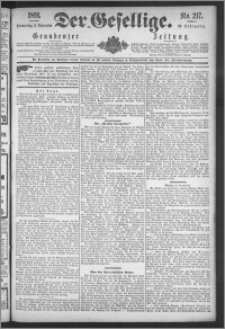 Der Gesellige : Graudenzer Zeitung 1891.09.17, Jg. 66, No. 217