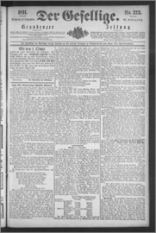 Der Gesellige : Graudenzer Zeitung 1891.09.23, Jg. 66, No. 222