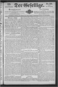 Der Gesellige : Graudenzer Zeitung 1891.09.25, Jg. 66, No. 224
