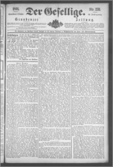 Der Gesellige : Graudenzer Zeitung 1891.10.03, Jg. 66, No. 231