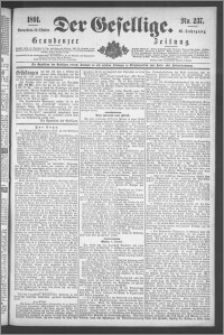 Der Gesellige : Graudenzer Zeitung 1891.10.10, Jg. 66, No. 237