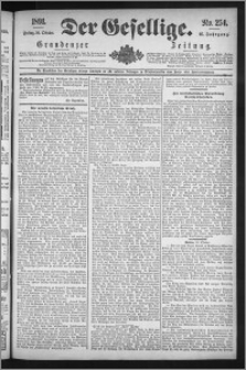 Der Gesellige : Graudenzer Zeitung 1891.10.30, Jg. 66, No. 254