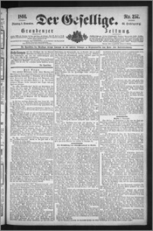 Der Gesellige : Graudenzer Zeitung 1891.11.03, Jg. 66, No. 257