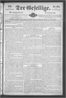 Der Gesellige : Graudenzer Zeitung 1891.11.06, Jg. 66, No. 260