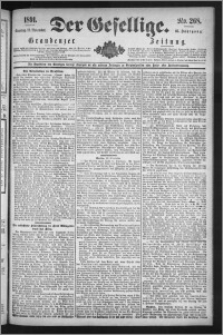 Der Gesellige : Graudenzer Zeitung 1891.11.15, Jg. 66, No. 268