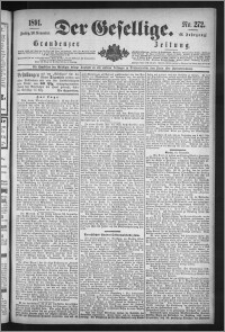 Der Gesellige : Graudenzer Zeitung 1891.11.20, Jg. 66, No. 272