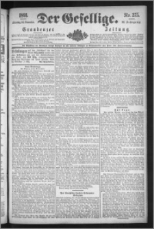 Der Gesellige : Graudenzer Zeitung 1891.11.24, Jg. 66, No. 275