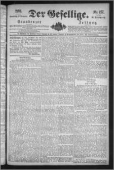 Der Gesellige : Graudenzer Zeitung 1891.11.26, Jg. 66, No. 277