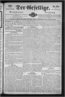 Der Gesellige : Graudenzer Zeitung 1891.11.27, Jg. 66, No. 278
