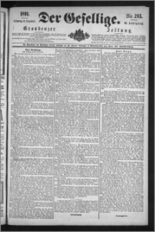 Der Gesellige : Graudenzer Zeitung 1891.12.15, Jg. 66, No. 293