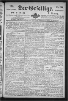 Der Gesellige : Graudenzer Zeitung 1891.12.20, Jg. 66, No. 298