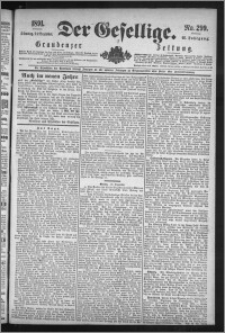 Der Gesellige : Graudenzer Zeitung 1891.12.22, Jg. 66, No. 299