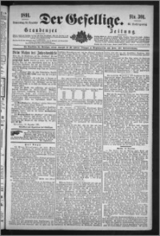 Der Gesellige : Graudenzer Zeitung 1891.12.24, Jg. 66, No. 301