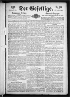 Der Gesellige : Graudenzer Zeitung 1892.07.15, Jg. 67, No. 163