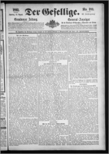 Der Gesellige : Graudenzer Zeitung 1892.08.14, Jg. 67, No. 189