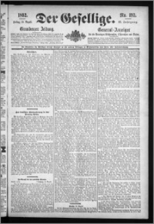 Der Gesellige : Graudenzer Zeitung 1892.08.19, Jg. 67, No. 193