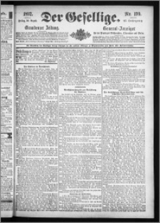 Der Gesellige : Graudenzer Zeitung 1892.08.26, Jg. 67, No. 199