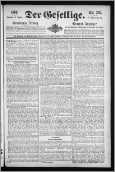 Der Gesellige : Graudenzer Zeitung 1892.08.31, Jg. 67, No. 203