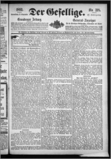 Der Gesellige : Graudenzer Zeitung 1892.09.17, Jg. 67, No. 218