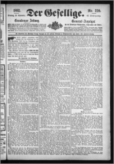 Der Gesellige : Graudenzer Zeitung 1892.09.20, Jg. 67, No. 220