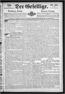 Der Gesellige : Graudenzer Zeitung 1892.09.22, Jg. 67, No. 222