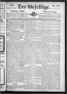 Der Gesellige : Graudenzer Zeitung 1892.09.27, Jg. 67, No. 226