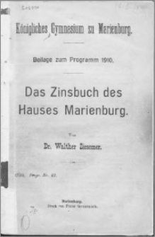 Das Zinsbuch des Hauses Marienburg