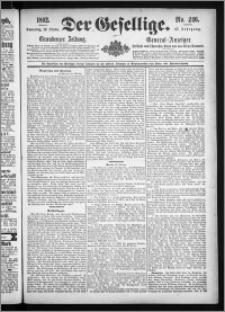 Der Gesellige : Graudenzer Zeitung 1892.10.20, Jg. 67, No. 246