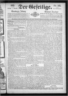Der Gesellige : Graudenzer Zeitung 1892.11.07, Jg. 67, No. 262