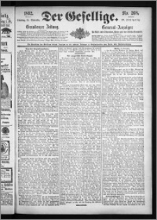 Der Gesellige : Graudenzer Zeitung 1892.11.15, Jg. 67, No. 268