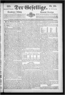 Der Gesellige : Graudenzer Zeitung 1892.11.26, Jg. 67, No. 278