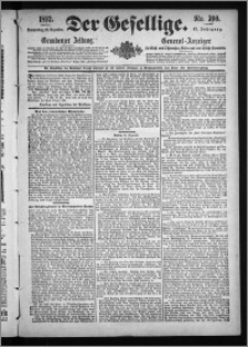 Der Gesellige : Graudenzer Zeitung 1892.12.22, Jg. 67, No. 300