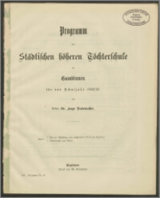 Programm der Städtischen höheren Töchterschule zu Gumbinnen für das Schuljahr 1892/93