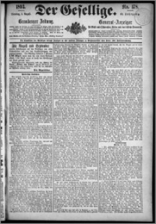 Der Gesellige : Graudenzer Zeitung 1893.08.01, Jg. 68, No. 178